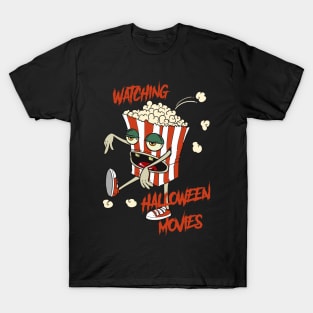 Zombie Popcorn Halloween Movies T-Shirt